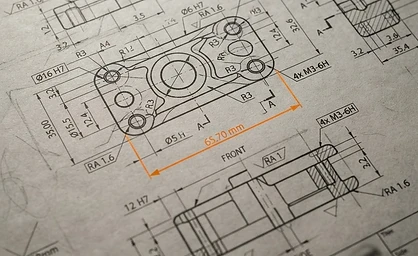 Mechanical engineering technical drawing